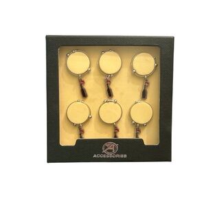 Set of 6 Silver Wine Charms